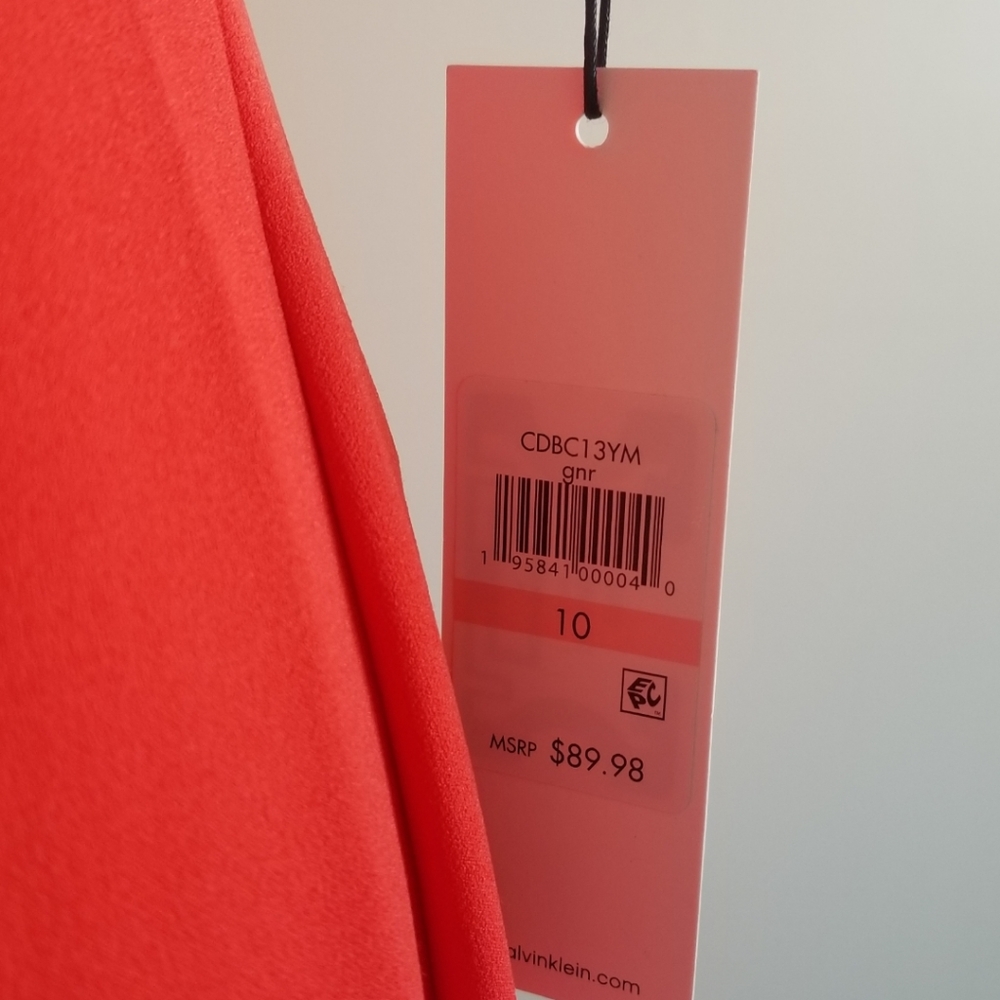 🆕️⬇️Calvin Klein Orange Flutter Sleeve Sheath Dress - Picture 11 of 15